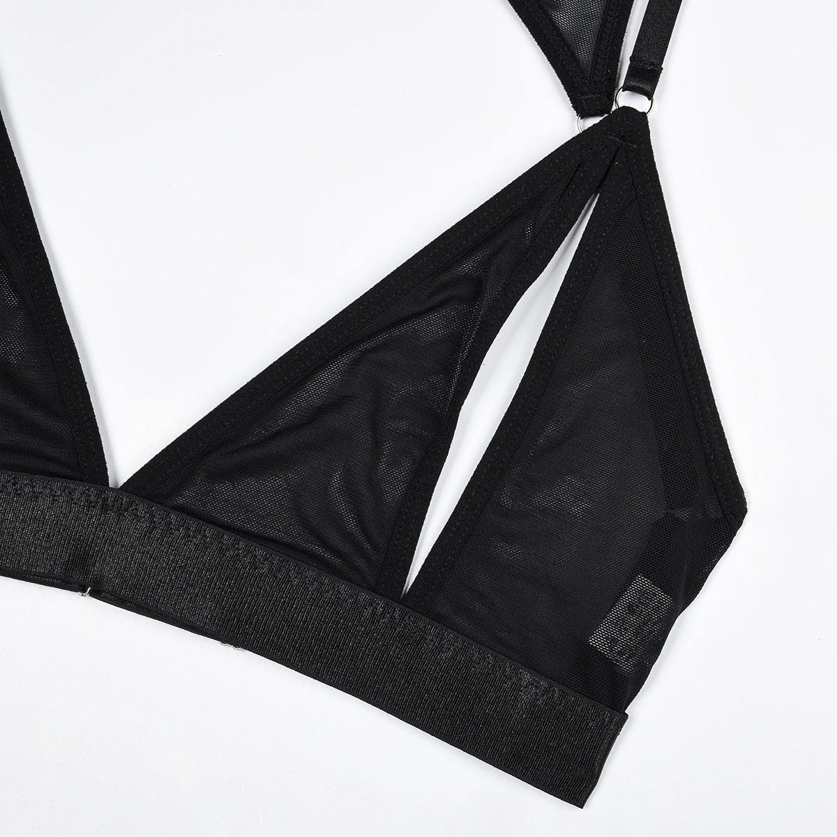 Modernes Noir Mesh Dessous-Set