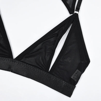 Modernes Noir Mesh Dessous-Set