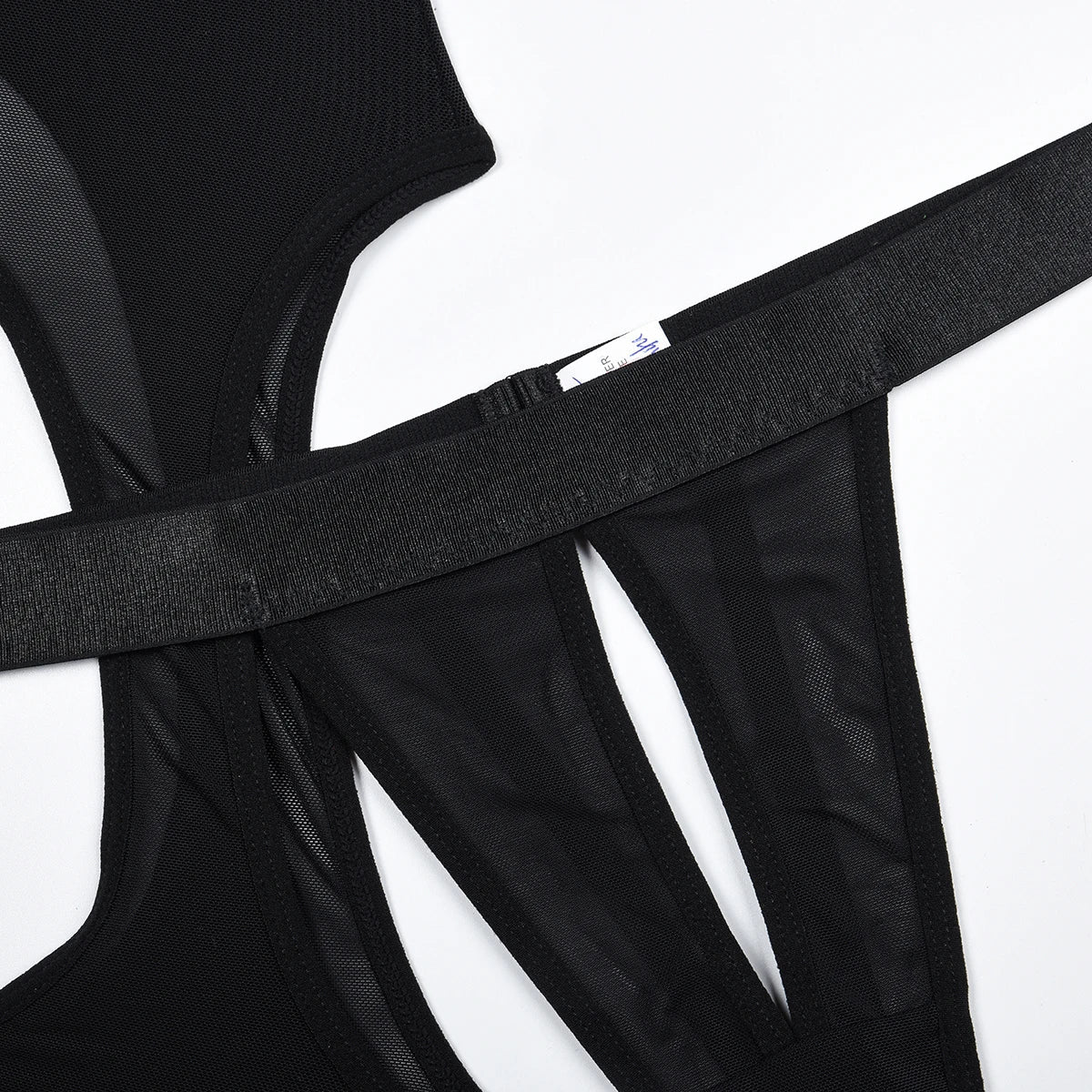 Modernes Noir Mesh Dessous-Set